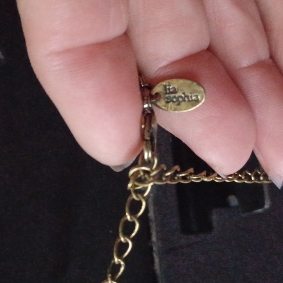 Lia Sophia bronze gold and brown necklace with crystals - Picture 4 of 4